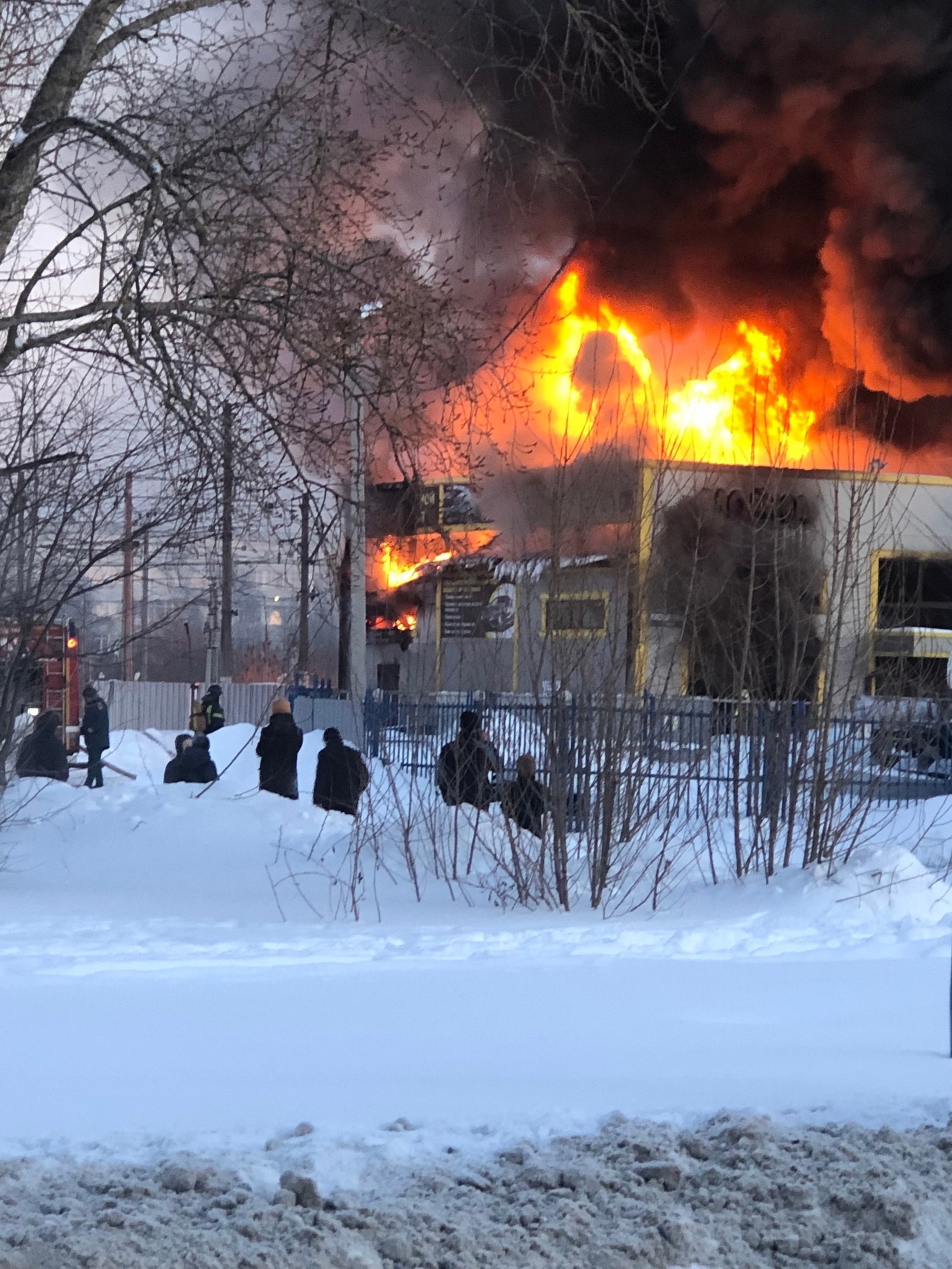 Пожар в зиме вчера